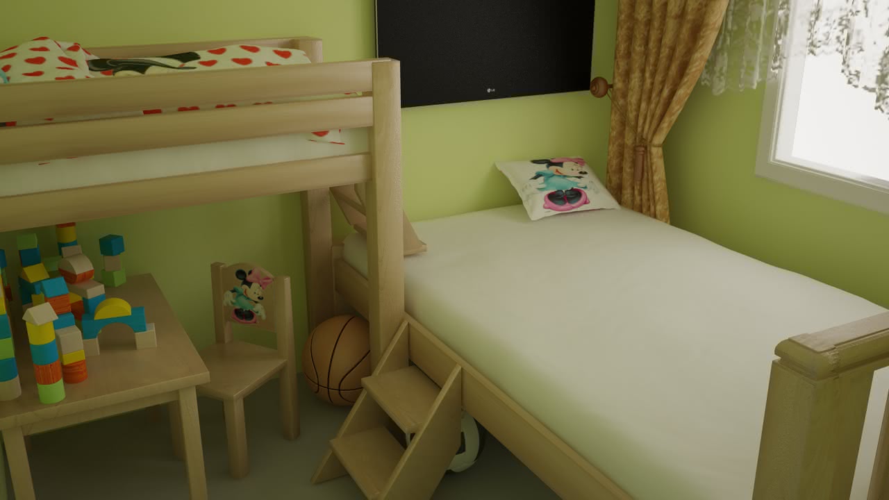 Pokój sypialny w M-3 kolor zielony